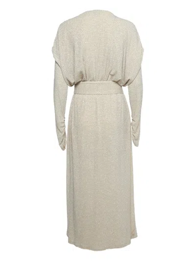 Pre-owned Just Cavalli Belted Maxi Dress In Neutral