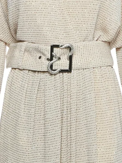 Pre-owned Just Cavalli Belted Maxi Dress In Neutral