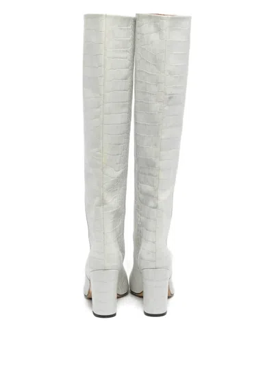 Pre-owned Paris Texas Croc-embossed Leather Boots In Neutral