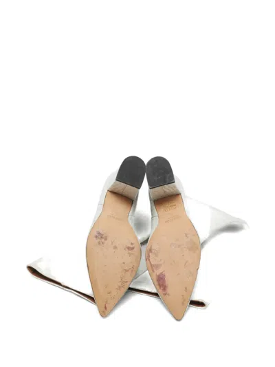 Pre-owned Paris Texas Croc-embossed Leather Boots In Neutral