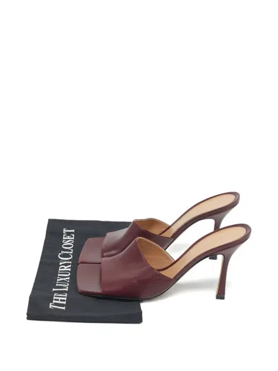 Pre-owned Bottega Veneta Leather Mules In Red