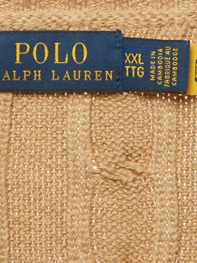 Pre-owned Polo Ralph Lauren Cable-knit Sweater In Neutral