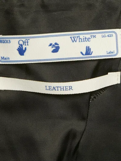 Pre-owned Off-white Arrow-motif Leather Jacket In Black