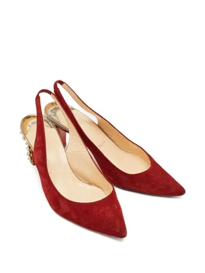 Pre-owned Christian Louboutin Spiked-heel Pumps In Red