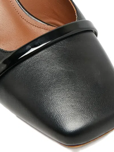 Pre-owned Malone Souliers Square-toe Leather Mules In Black