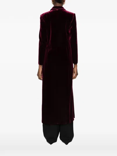 Blanca Vita Double-breasted Coat In Burgundy