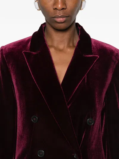 Blanca Vita Double-breasted Coat In Burgundy
