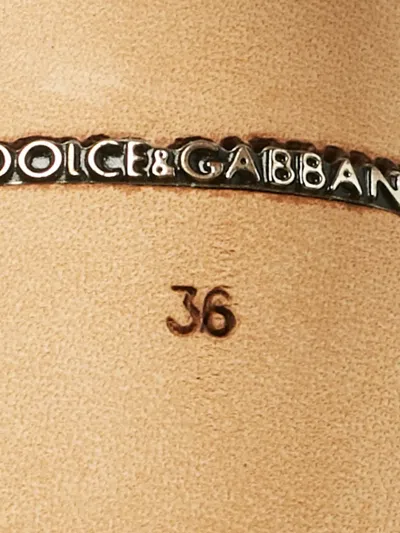 Pre-owned Dolce & Gabbana Brocade Crystal Sandals In White