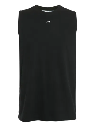 Pre-owned Off-white Logo Sleeveless Tank Top In Black