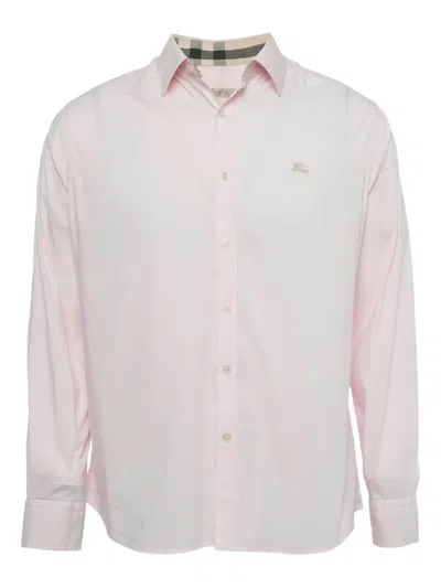 Pre-owned Burberry Cotton Logo Shirt In Pink
