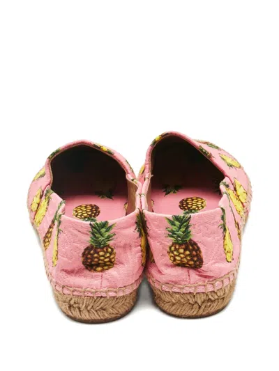 Pre-owned Dolce & Gabbana Pineapple-motif Espadrilles In Pink