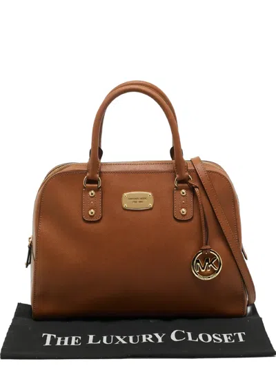 Pre-owned Michael Kors Sandrine Satchel Tote Bag In Brown
