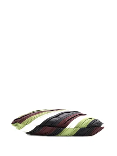 Pre-owned Bottega Veneta Hop Striped Leather And Suede Large Hobo Bag In Multi