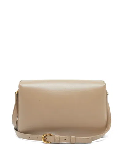 Pre-owned Saint Laurent Le Maillon Leather Shoulder Bag In Neutral