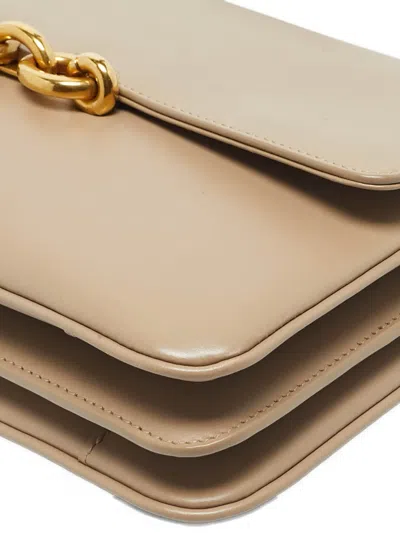 Pre-owned Saint Laurent Le Maillon Leather Shoulder Bag In Neutral