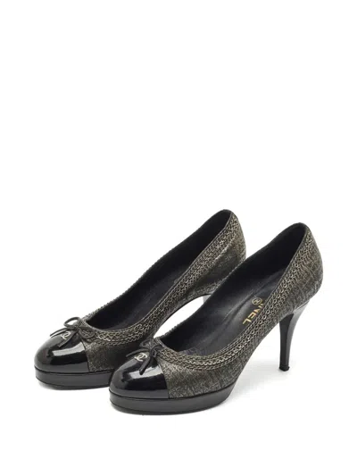 Pre-owned Chanel Cap-toe Pumps In Black