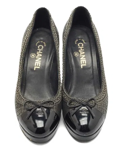 Pre-owned Chanel Cap-toe Pumps In Black