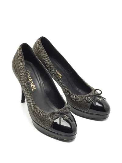 Pre-owned Chanel Cap-toe Pumps In Black