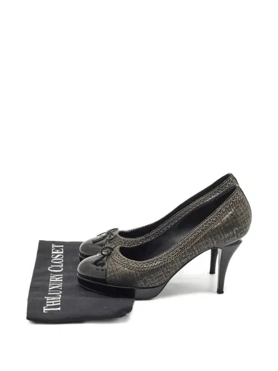 Pre-owned Chanel Cap-toe Pumps In Black