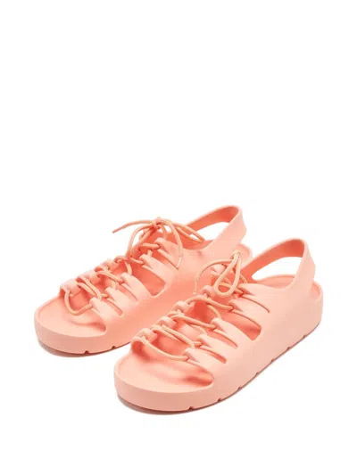 Pre-owned Bottega Veneta Lace Sandals In Orange
