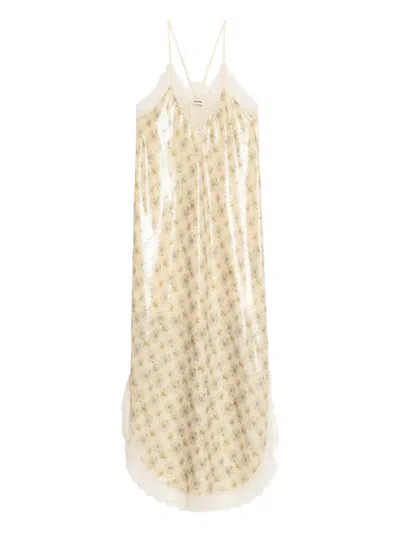 Zadig & Voltaire Ristyl Flower Midi Dress In Neutral