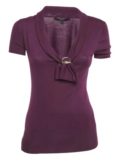 Pre-owned Gucci Jersey Neckline T-shirt In Purple