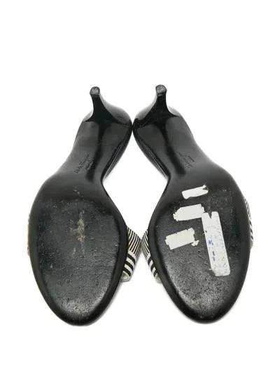 Pre-owned Ferragamo Gancini Canvas Sandals In Black