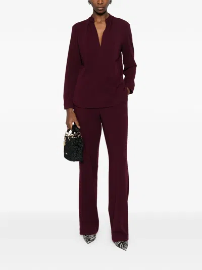 Blanca Vita Side-pockets Tailored Trousers In Brown