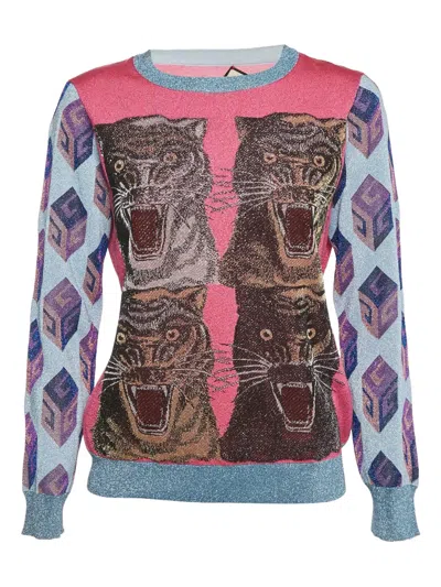 Pre-owned Gucci Printed Sweater In Blue