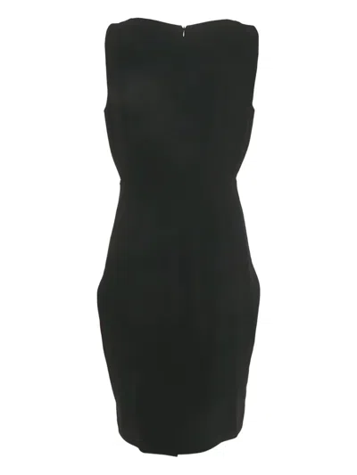 Pre-owned Paule Ka Tie-up Midi Dress In White