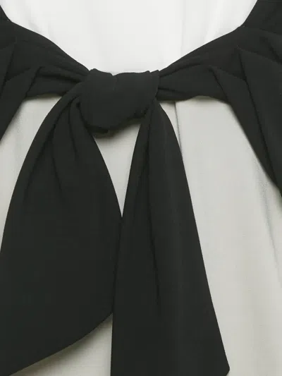 Pre-owned Paule Ka Tie-up Midi Dress In White