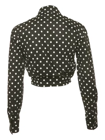 Pre-owned Dolce & Gabbana Polka-dot Tie Shirt In Black