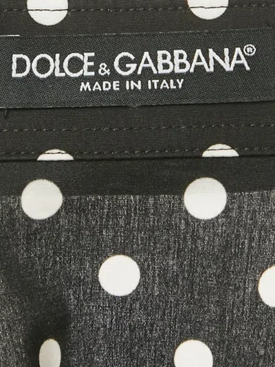 Pre-owned Dolce & Gabbana Polka-dot Tie Shirt In Black