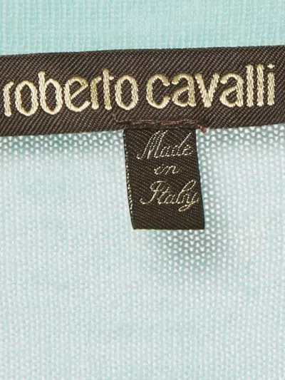 Pre-owned Roberto Cavalli V-neck Top In Blue