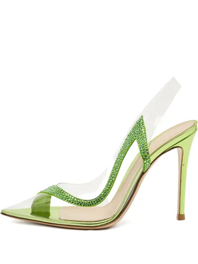 Pre-owned Gianvito Rossi Hortensia Embellished Pumps In Green