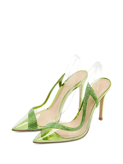 Pre-owned Gianvito Rossi Hortensia Embellished Pumps In Green