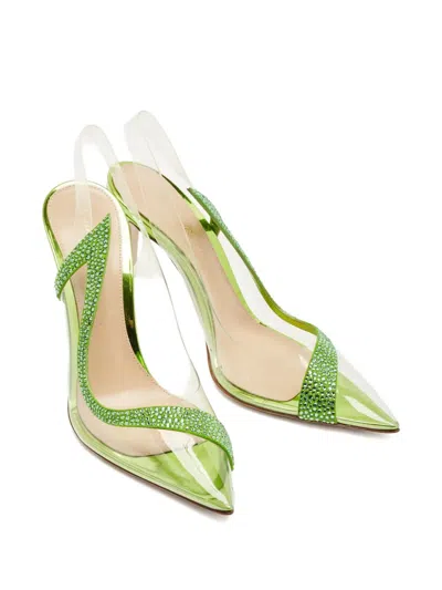 Pre-owned Gianvito Rossi Hortensia Embellished Pumps In Green