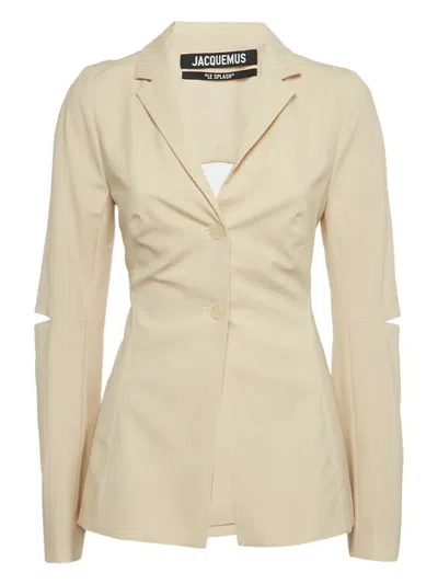 Pre-owned Jacquemus Le Splash Cut-out Blazer In Neutral