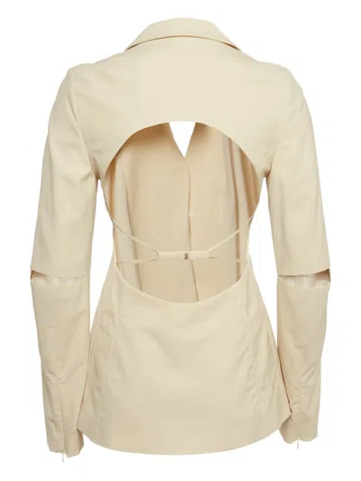 Pre-owned Jacquemus Le Splash Cut-out Blazer In Neutral