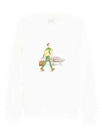 Drôle De Monsieur Long-sleeved Sweatshirt In Neutral