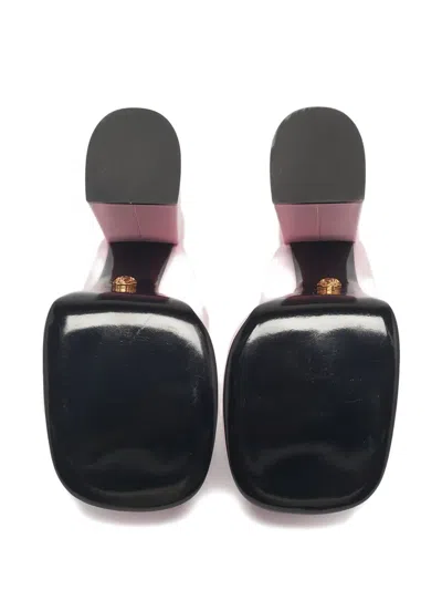 Pre-owned Versace Leather Platform Sandals In Pink