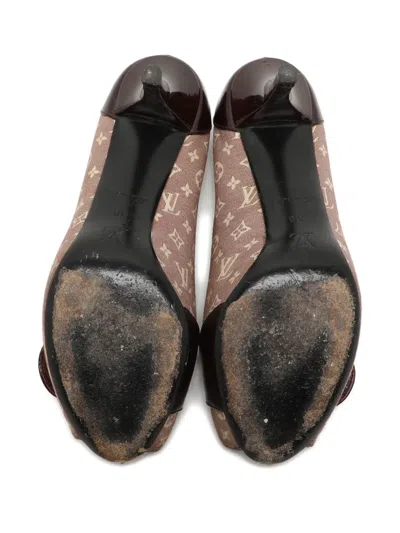 Pre-owned Louis Vuitton Monogram Peep-toe Pumps In Brown