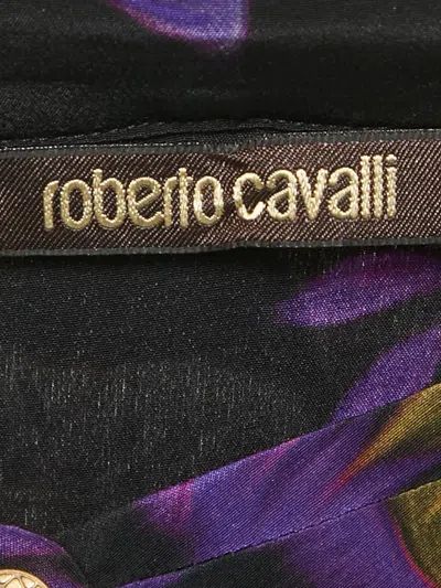 Pre-owned Roberto Cavalli Floral-print Blouse In Purple