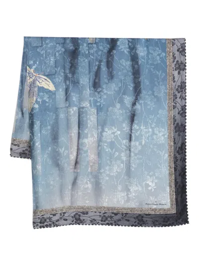 Pierre-louis Mascia Cialda Floral-print Scarf In Blue