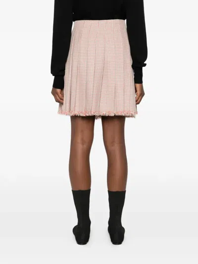 Jil Sander Pleated Buckle Mini Skirt In Pink