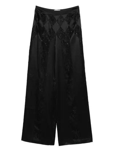 Botsi Lace Panel Trousers In Black