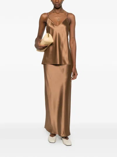 Joseph Clea V-neck Top In Brown