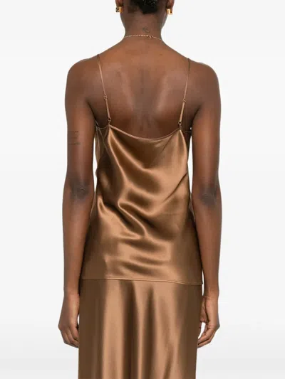 Joseph Clea V-neck Top In Brown