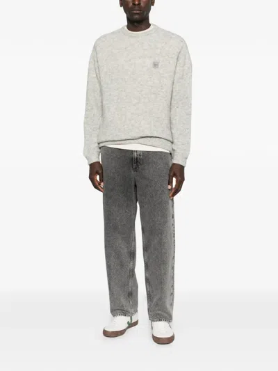 American Vintage Patch Crew-neck Sweater In Gray