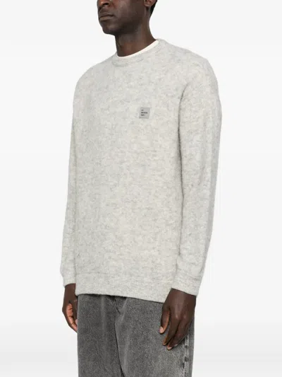 American Vintage Patch Crew-neck Sweater In Gray